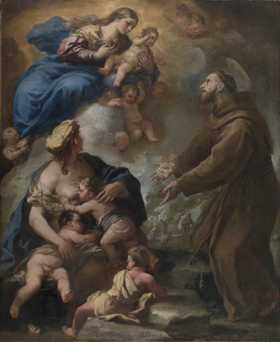 Jomfruen og barnet viser sig for den hellige Frans af Assisi, 1680