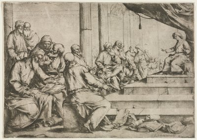 Den unge Kristus underviser i templet af Luca Giordano