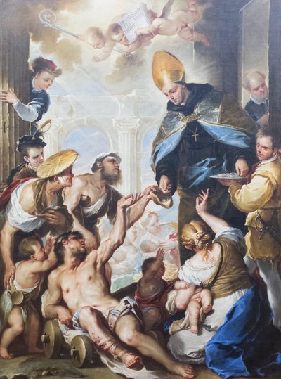 St Thomas af Villanovas almisse af Luca Giordano