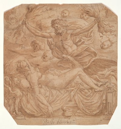 Jupiter og Semele af Luca Penni