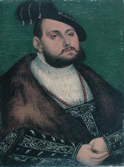 Portræt af John Frederick (1503-54) Kurfyrste af Sachsen af Lucas (studio of) Cranach