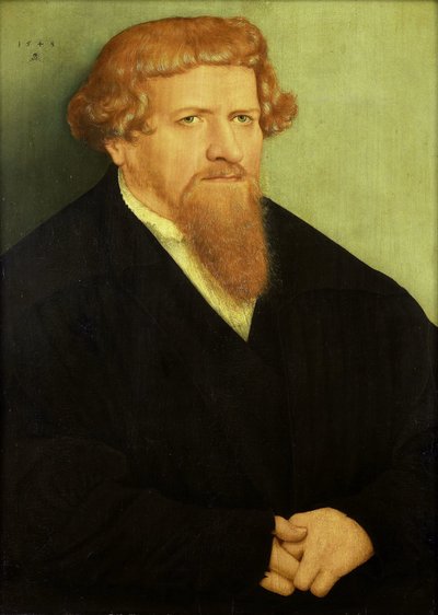Portræt af en mand af Lucas Cranach (II) (attributed to)
