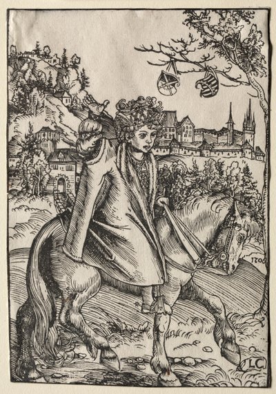 En dreng til hest af Lucas Cranach
