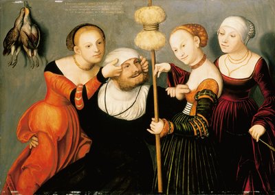 Hercules ved hoffet i Omphale, 1533 af Lucas Cranach