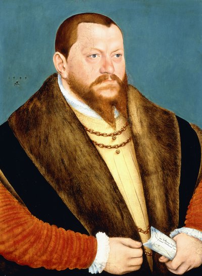 Portræt af hertug Augustus af Sachsen af Lucas Cranach