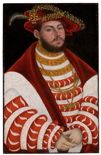 Portræt af John Frederick I, Kurfyrste af Sachsen af Lucas Cranach