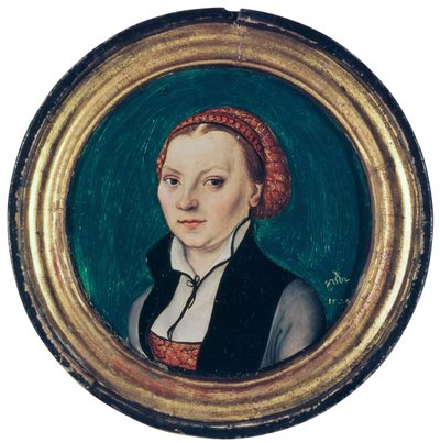 Portræt af Katharina von Bora, Martin Luthers hustru, 1529 af Lucas Cranach the Elder