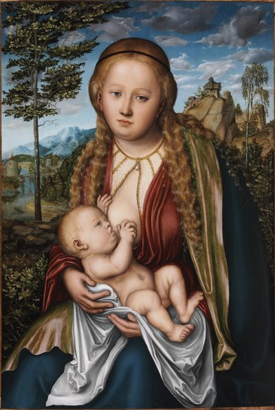 Tthe Virgin suckling the Child - Lucas Cranach the Elderdani af Lucas Cranach