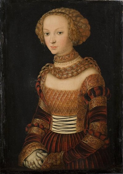 Portræt af en ung kvinde. Prinsesse Emily af Sachsen? af Lucas Cranach d.Æ.