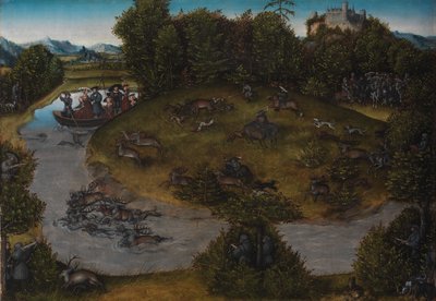 Hjortejagten på kurfyrsten Frederik den Vise (1463-1525) af Sachsen af Lucas Cranach d.Æ.