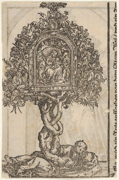 Et gyldent relikvieskrin med Jesses træ, fra den store serie af Wittenberg-relikvier, 1509. af Lucas Cranach the Elder