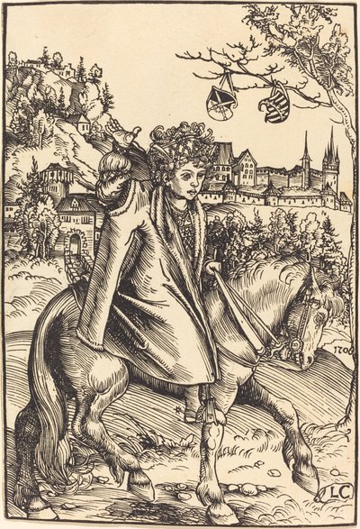 En saksisk prins til hest af Lucas Cranach the Elder