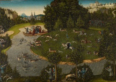 En hjortejagt med kurfyrst Friedrich den Vise af Lucas Cranach the Elder