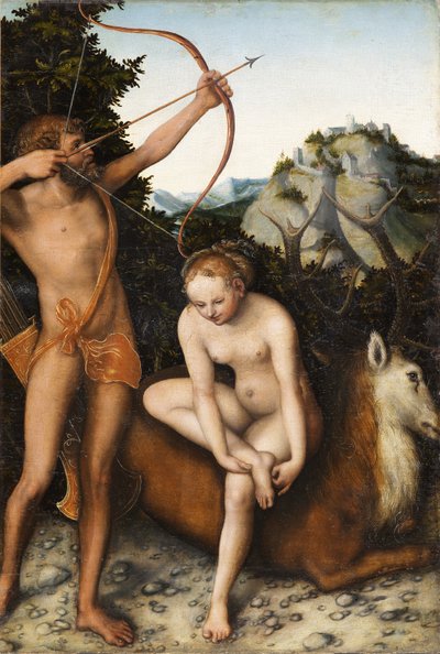 Apollon og Diana, ca 1530 af Lucas Cranach the Elder