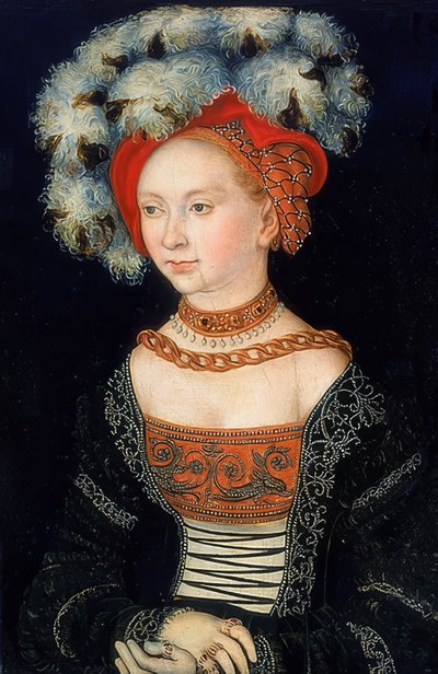 Portræt af en Dame. Omkring 1530 af Lucas Cranach the Elder
