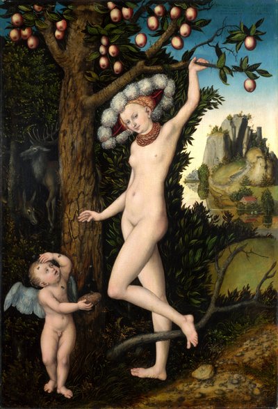 Tysk: Amor beklagt sich bei Venus Amor klager til Venus af Lucas Cranach the Elder