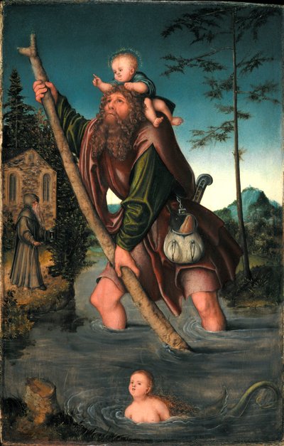 Tysk: Der heilige Christophorus Saint Christopher af Lucas Cranach the Elder