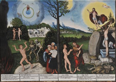 Tysk: Gesetz und Gnade Fordømmelse og forløsning / Lov og nåde af Lucas Cranach the Elder