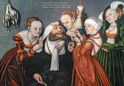 Tysk: Herkules bei Omphale Herkules ved Omphales hof af Lucas Cranach the Elder