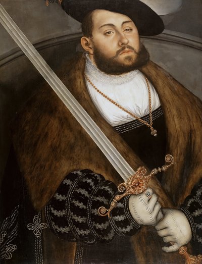 Tysk: Johann Friedrich I, der Großmütige (1503-1554), kurfyrste af Sachsen Johann Friedrich I, den storsindede, kurfyrste af Sachsen af Lucas Cranach the Elder
