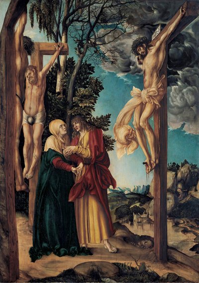 Tysk: Klage unter dem Kreuz The Lamentation of Christ / The Schleißheim Crucifixion af Lucas Cranach the Elder