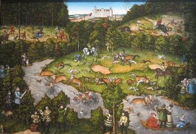 Jagt i nærheden af Hartenfels Slot af Lucas Cranach the Elder