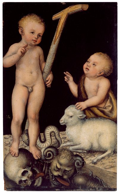 Jesus og Johannes som drenge af Lucas Cranach the Elder