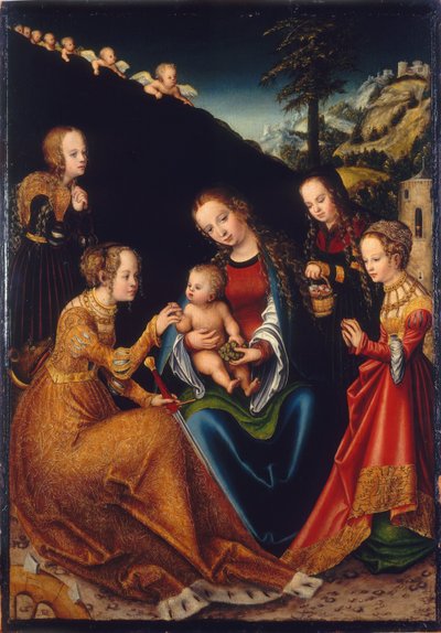 Katarinas ægteskab af Lucas Cranach the Elder