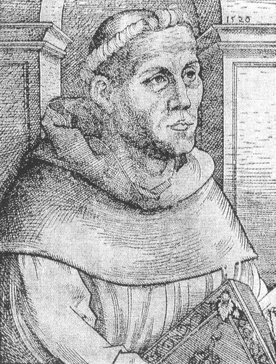 Martin Luther som munk. af Lucas Cranach the Elder