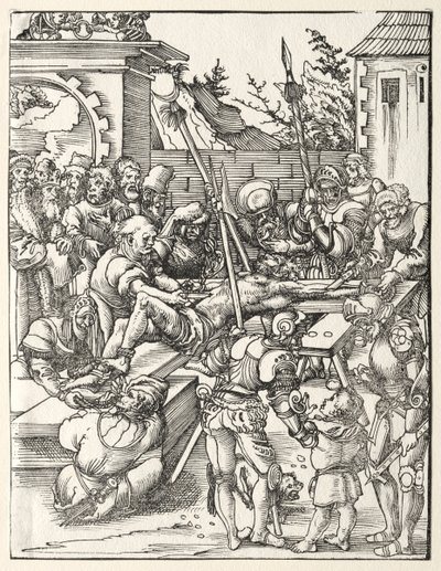 St. Bartholomews martyrium. af Lucas Cranach the Elder