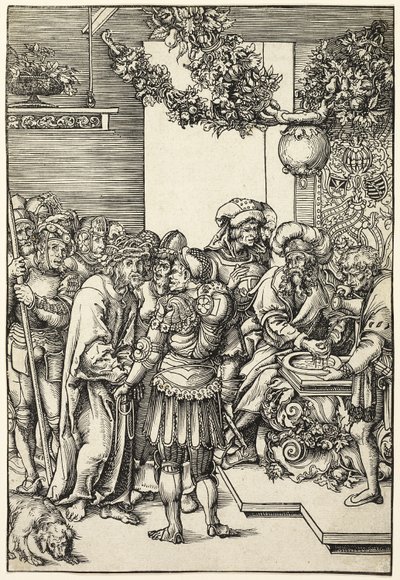 Pilatus vasker sine hænder, fra The Passion af Lucas Cranach the Elder