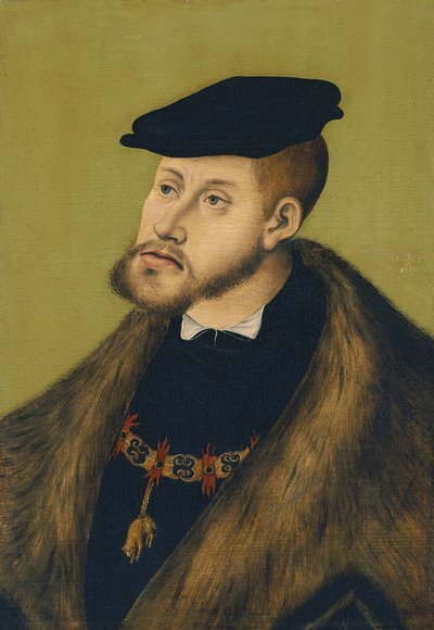 Portræt af kejser Karl V 1500-1558, 1533 af Lucas Cranach the Elder