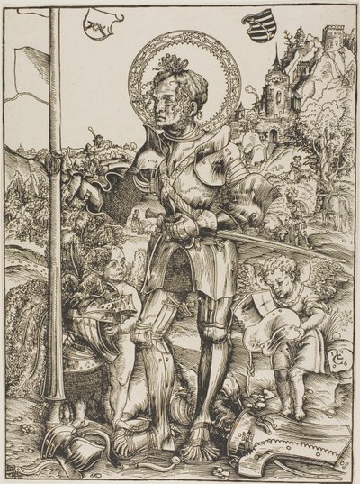 Sankt Georg stående af Lucas Cranach the Elder