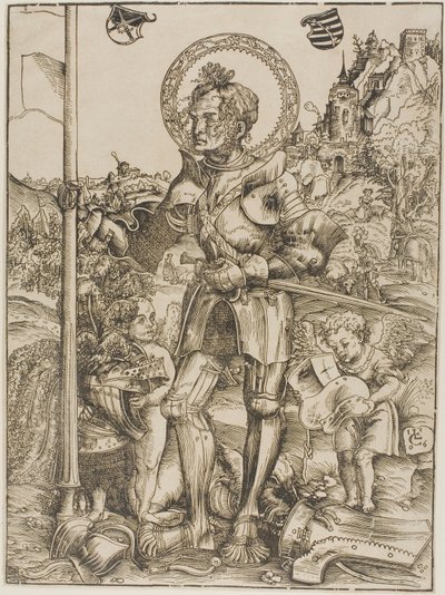 Sankt Georg stående af Lucas Cranach the Elder