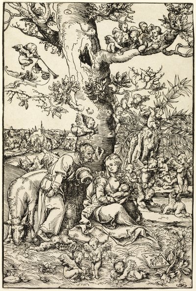 Resten på flugten til Egypten af Lucas Cranach the Elder