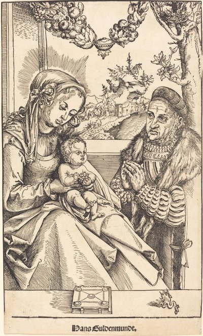 Jomfruen og barnet tilbedt af Frederik den Vise af Sachsen af Lucas Cranach the Elder