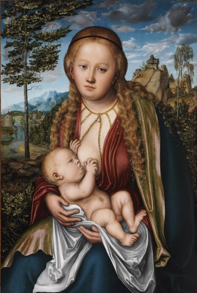 Jomfruen, der dier barnet af Lucas Cranach the Elder