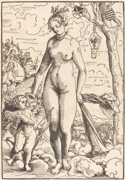 Venus og Amor af Lucas Cranach the Elder