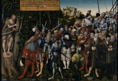 Johannes Døberens prædiken, 1549 af Lucas Cranach the Younger