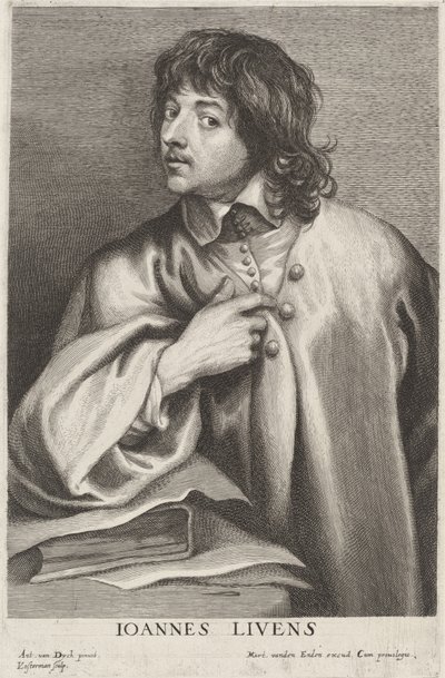Jan Lievens af Lucas Emil Vorsterman after Sir Anthony van Dyck