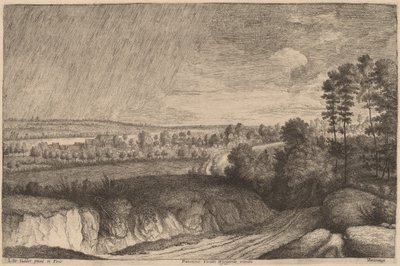 Regnfuldt Landskab af Lucas Emil Vosterman, after Lodewijk de Vadder
