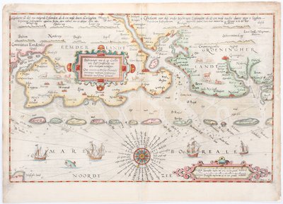 Østfriesland 1584 kort af Waghenaer af Lucas Janszoon Waghenaer