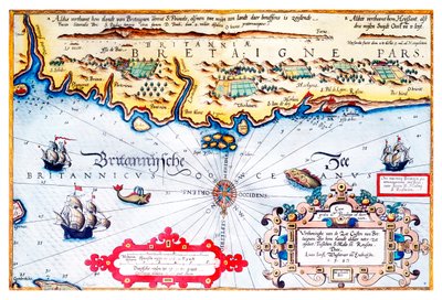 Navigationskort over Bretagnes kyst af Lucas Janszoon Waghenaer