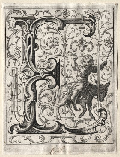 Ny ABC-hæfte: E, 1627. af Lucas Kilian