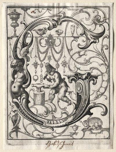 Ny ABC-hæfte: G, 1627. af Lucas Kilian