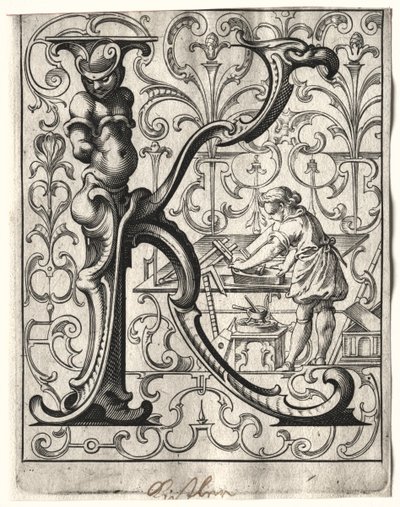 Nyt ABC-hæfte: K, 1627. af Lucas Kilian