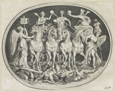 Allegoriske triumf af keizer Licinius Forskellige figurer af Agati Antique (serietitel) af Lucas Vorsterman (I)