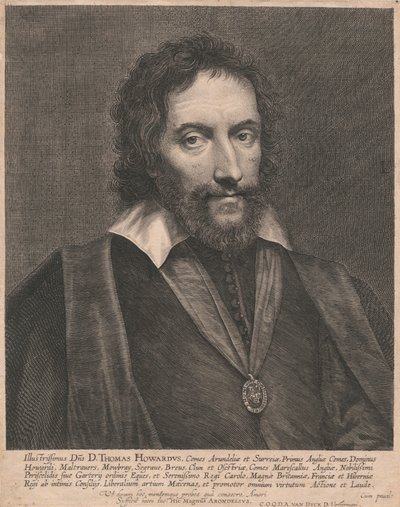 The Most Illustrious Sir Thomas Howard, Earl of Arundel and Surrey, First Earl of England, Lord Howard, Maltrauers, Mowbray, Segraue, Breus, Clum and Osestria, Earl Marshal of England, Ridder af den mest noble Periscelides Siue Gartery Order, og Most Fredf af Lucas Vorsterman