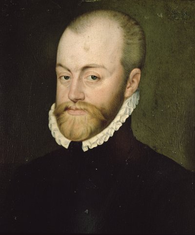 Portræt af Filip II (1527-1598), konge af Spanien (olie på lærred) af Lucas de Heere