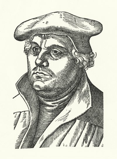 Martin Luther, tysk protestantisk reformator (stik) af Lucas the Elder (after) Cranach